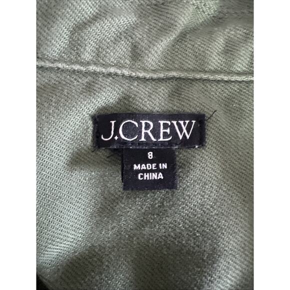 J. Crew womens 8 jumper zip front romper military utility green chino Y2K - Picture 7 of 11